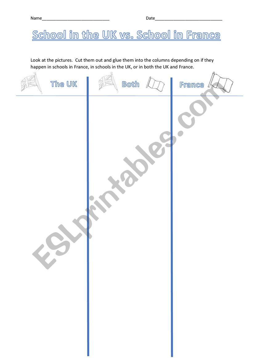 School in the UK vs. School in France