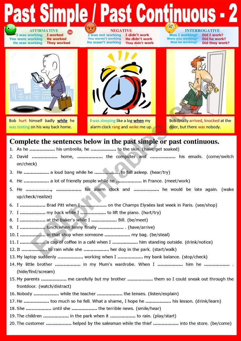 PAST SIMPLE and CONTINUOUS - 2 + practice + KEY