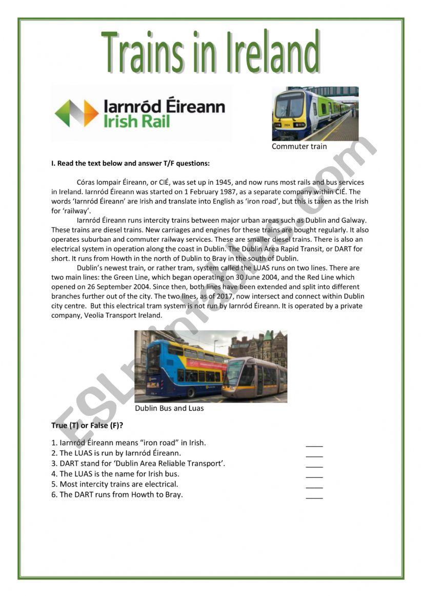 Trains and timetables in Ireland