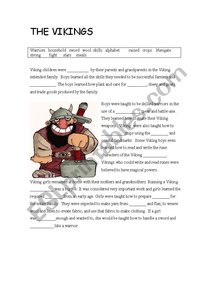 The vikings worksheet