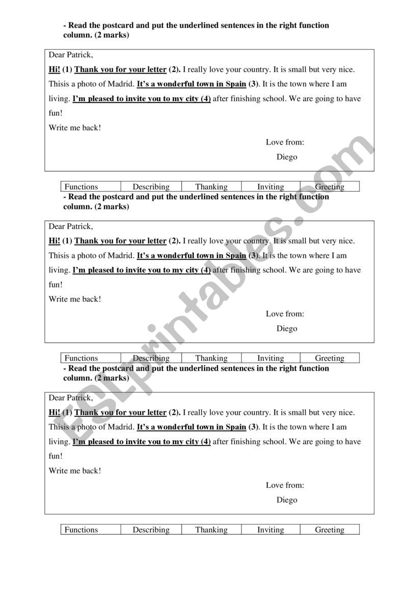 functions-7th form worksheet