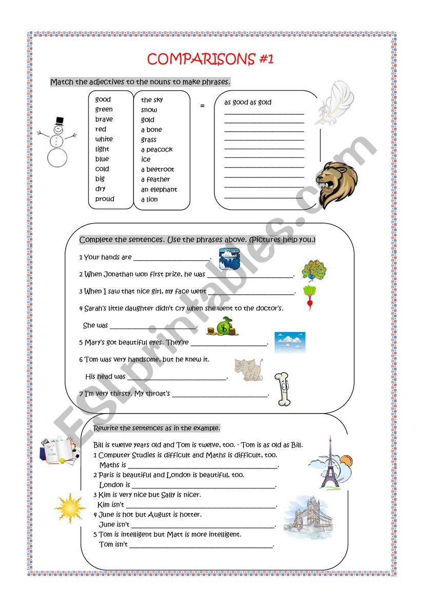 Comparisons as-as worksheet