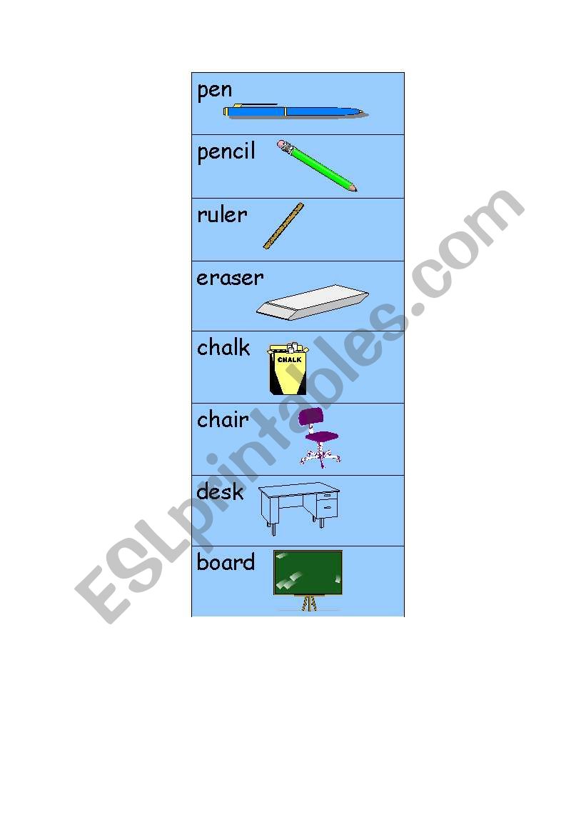 bookmark school stuff worksheet