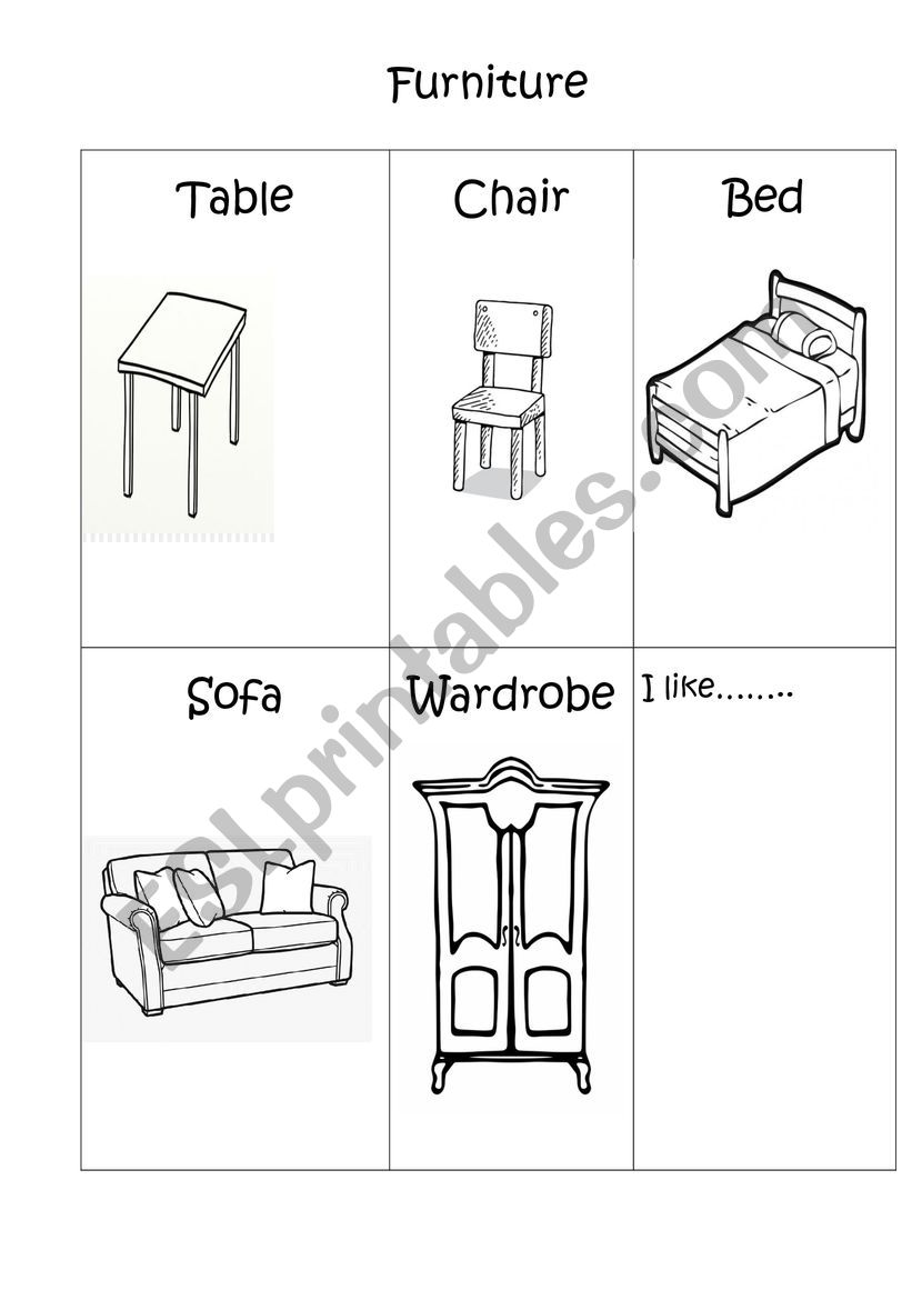Furniture worksheet
