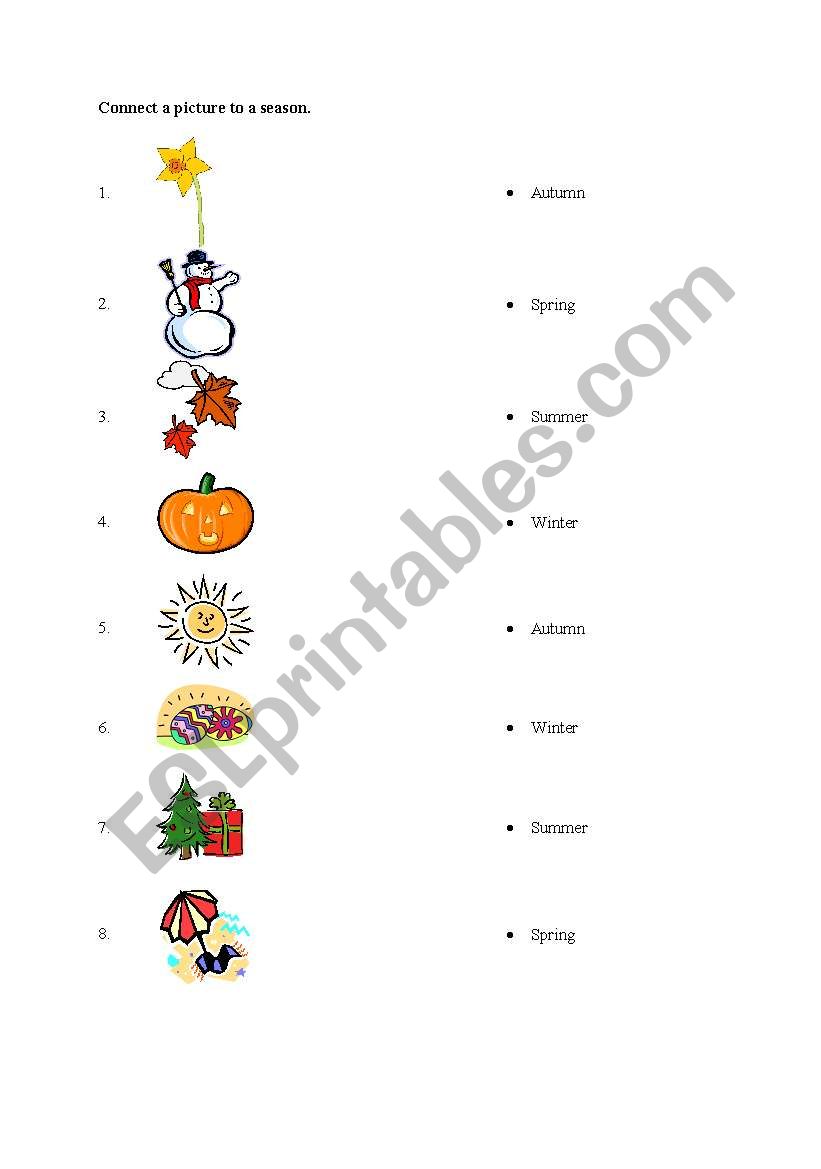 Seasons worksheet