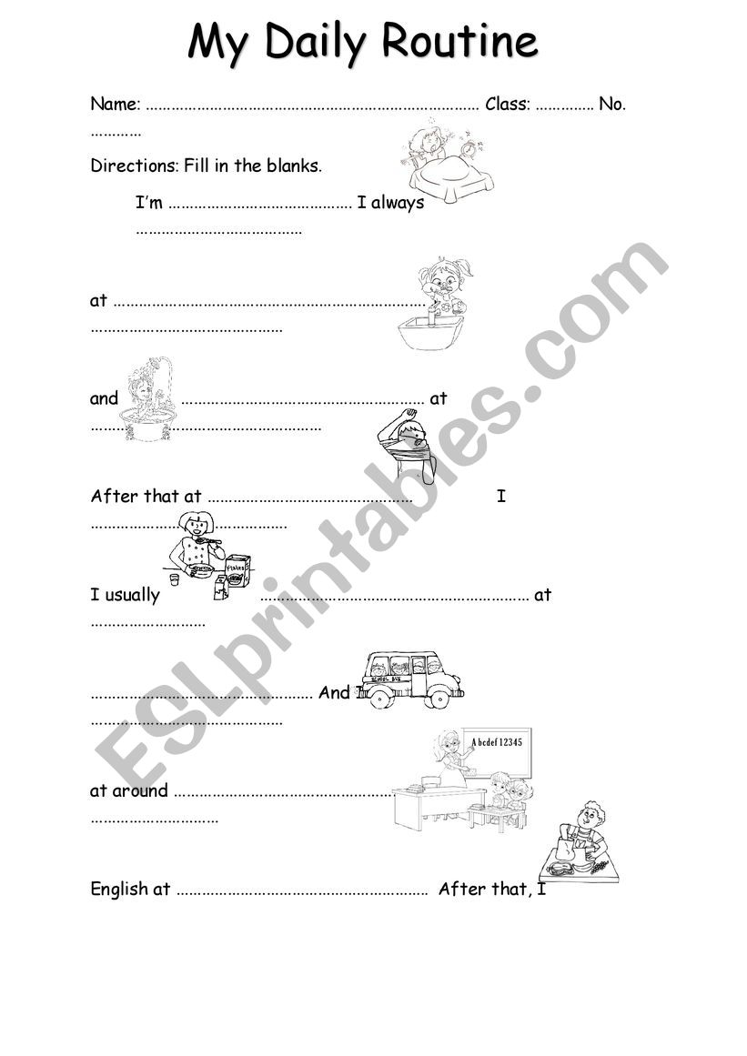 My Daily Routine worksheet