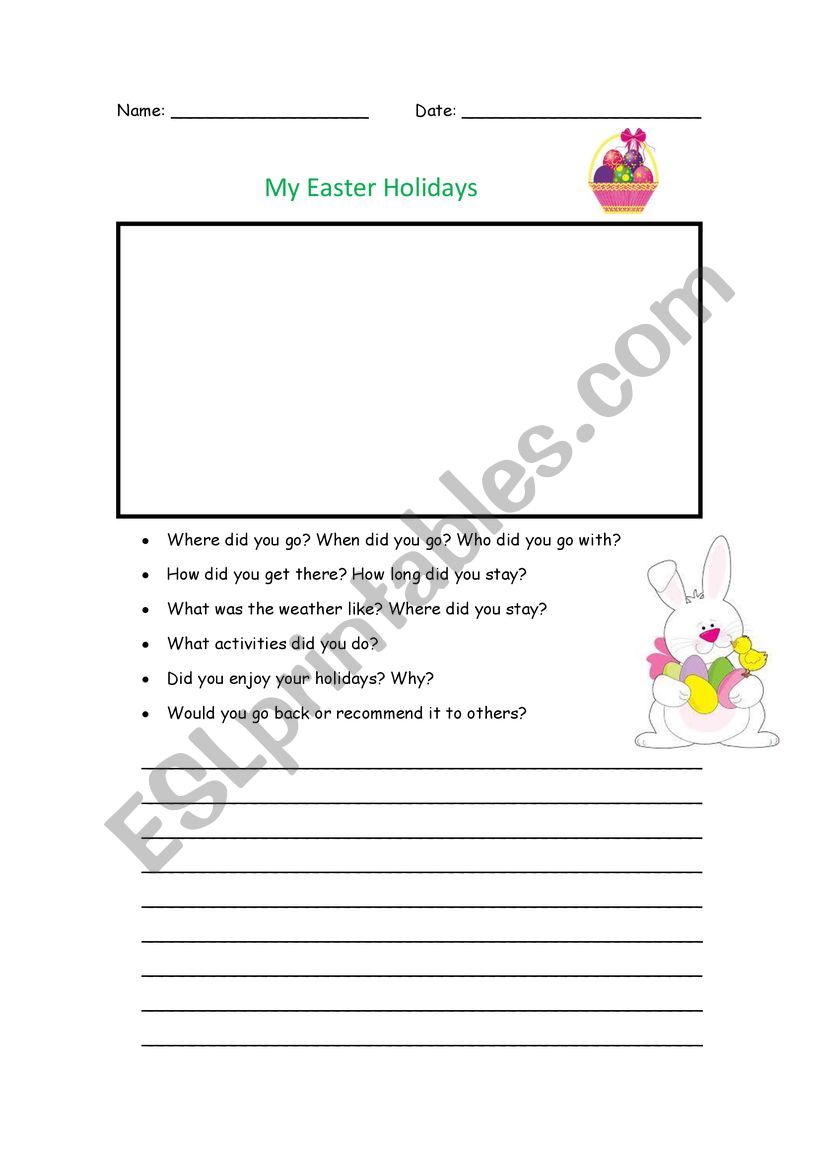 My Easter Holidays worksheet