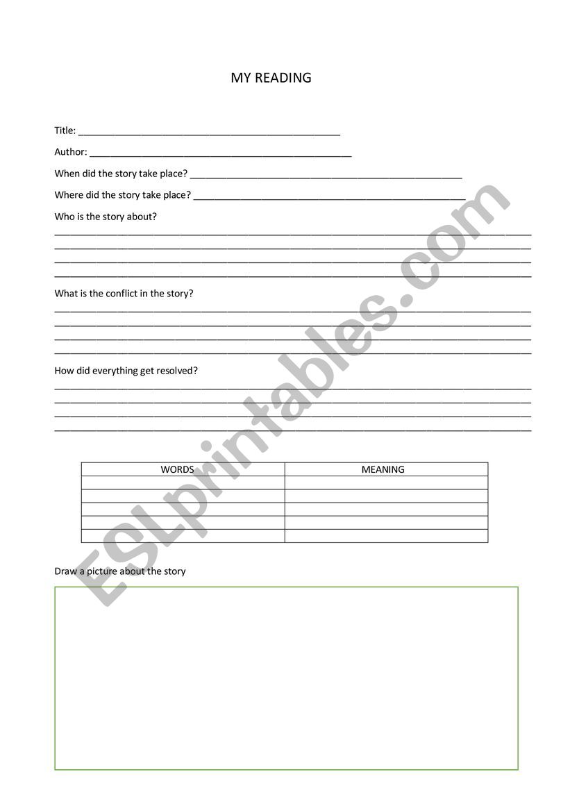 Summary  worksheet