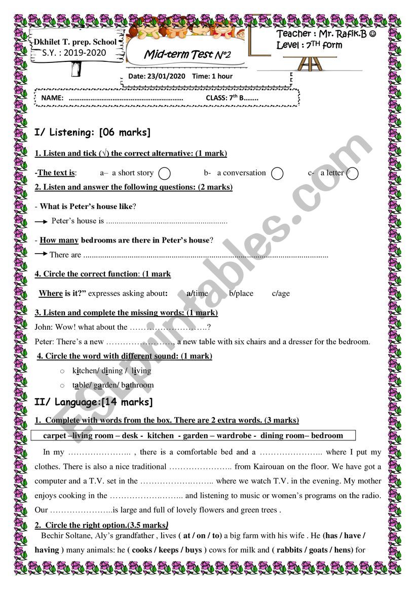 Test worksheet