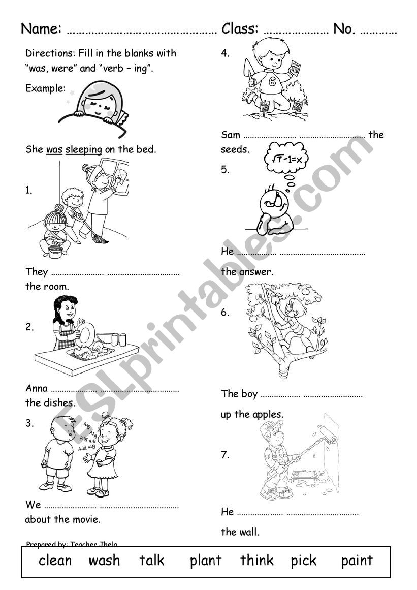 Past Continuous Tense worksheet