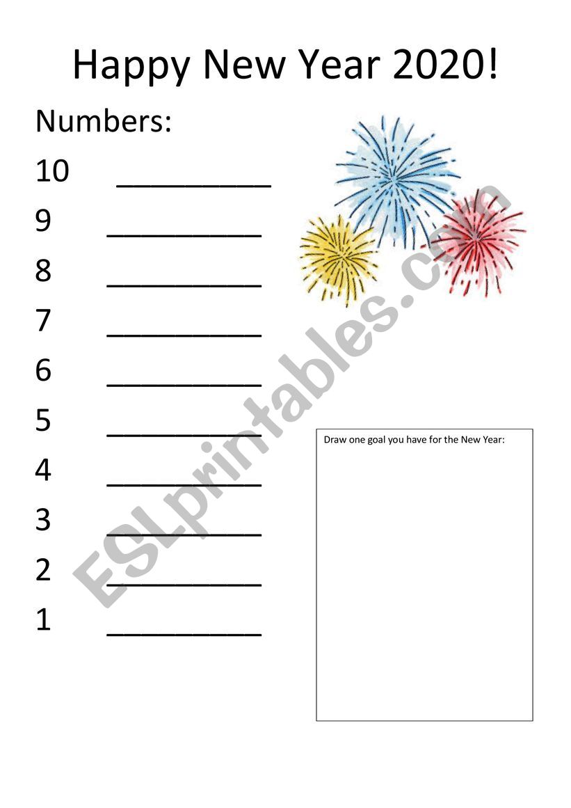 New Year worksheet