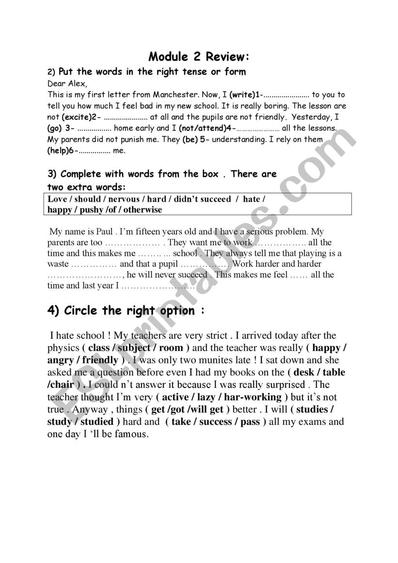 8th form Tunisian Students  worksheet
