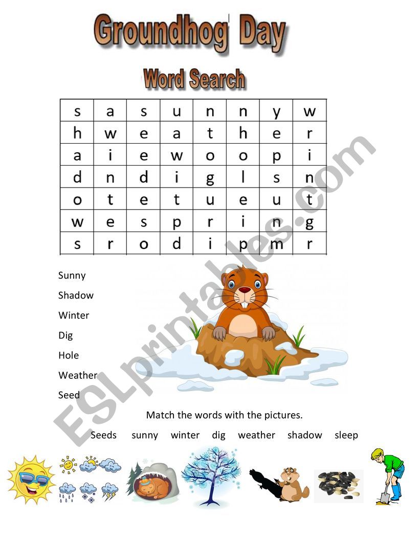 Groundhog Day  worksheet