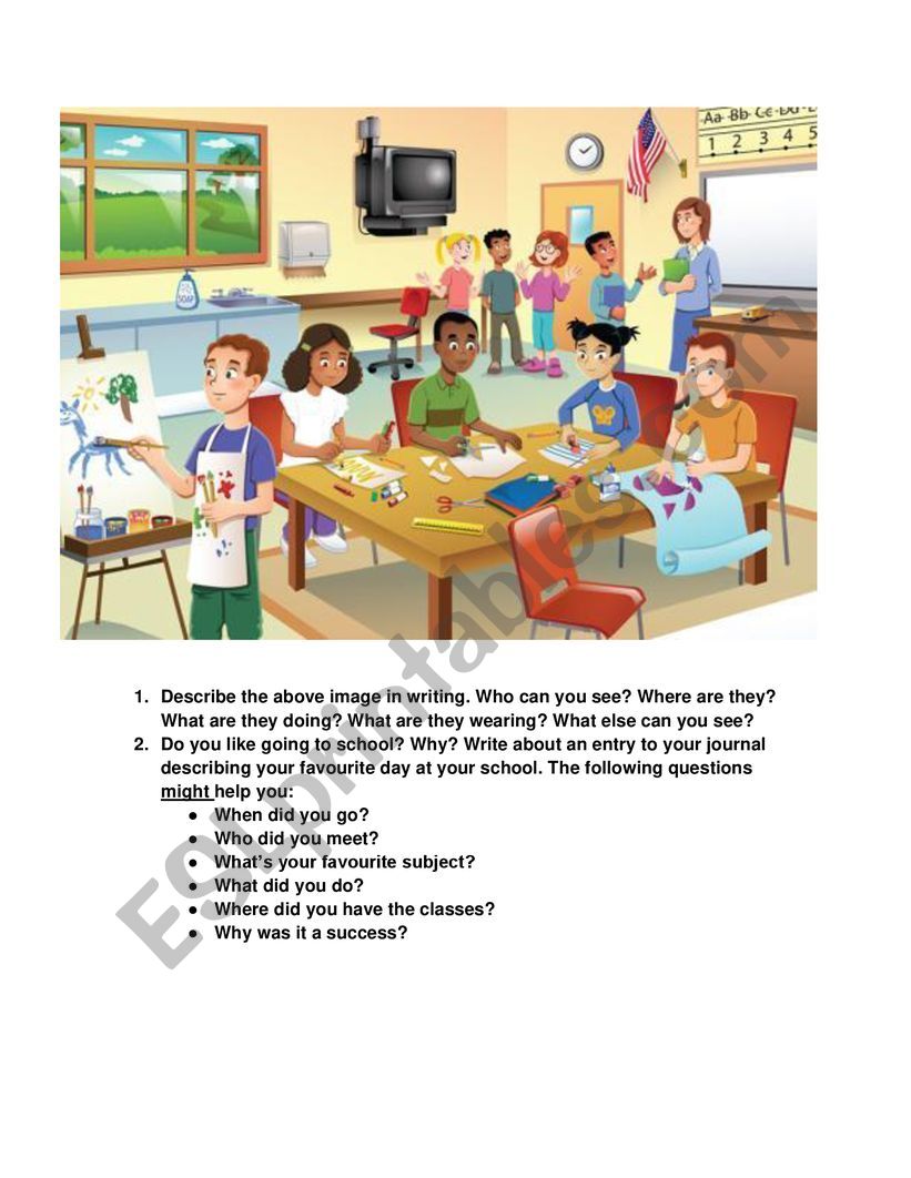 Describing an image and Story Writing task (4) - ESL worksheet by ...