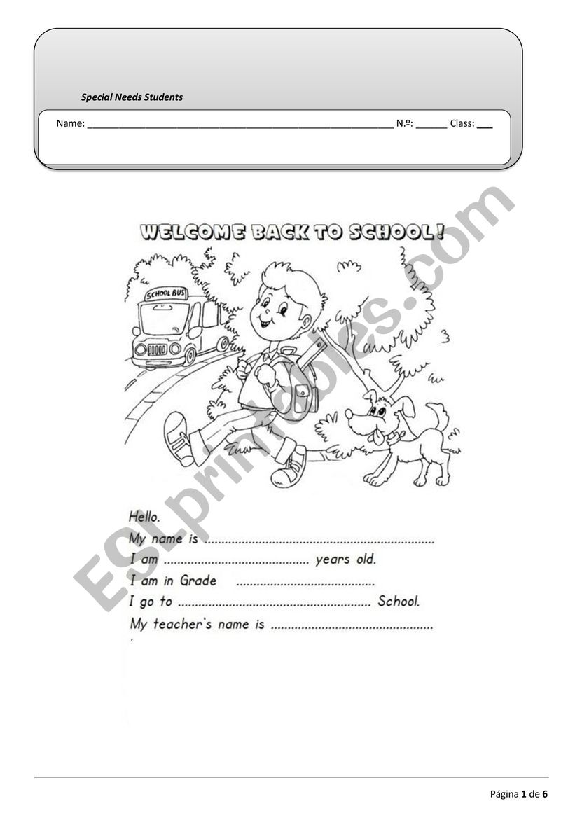 Back to school  worksheet