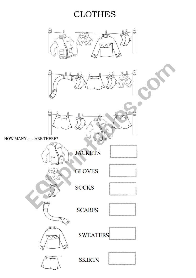 Clothes - ESL worksheet by allka83