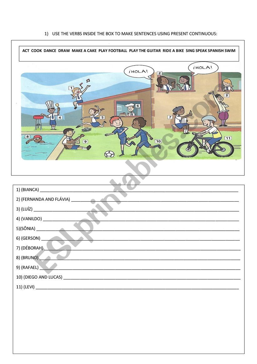 Present Continuous worksheet