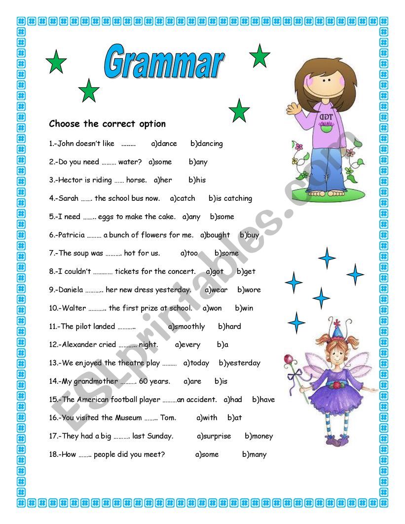 GRAMMAR worksheet