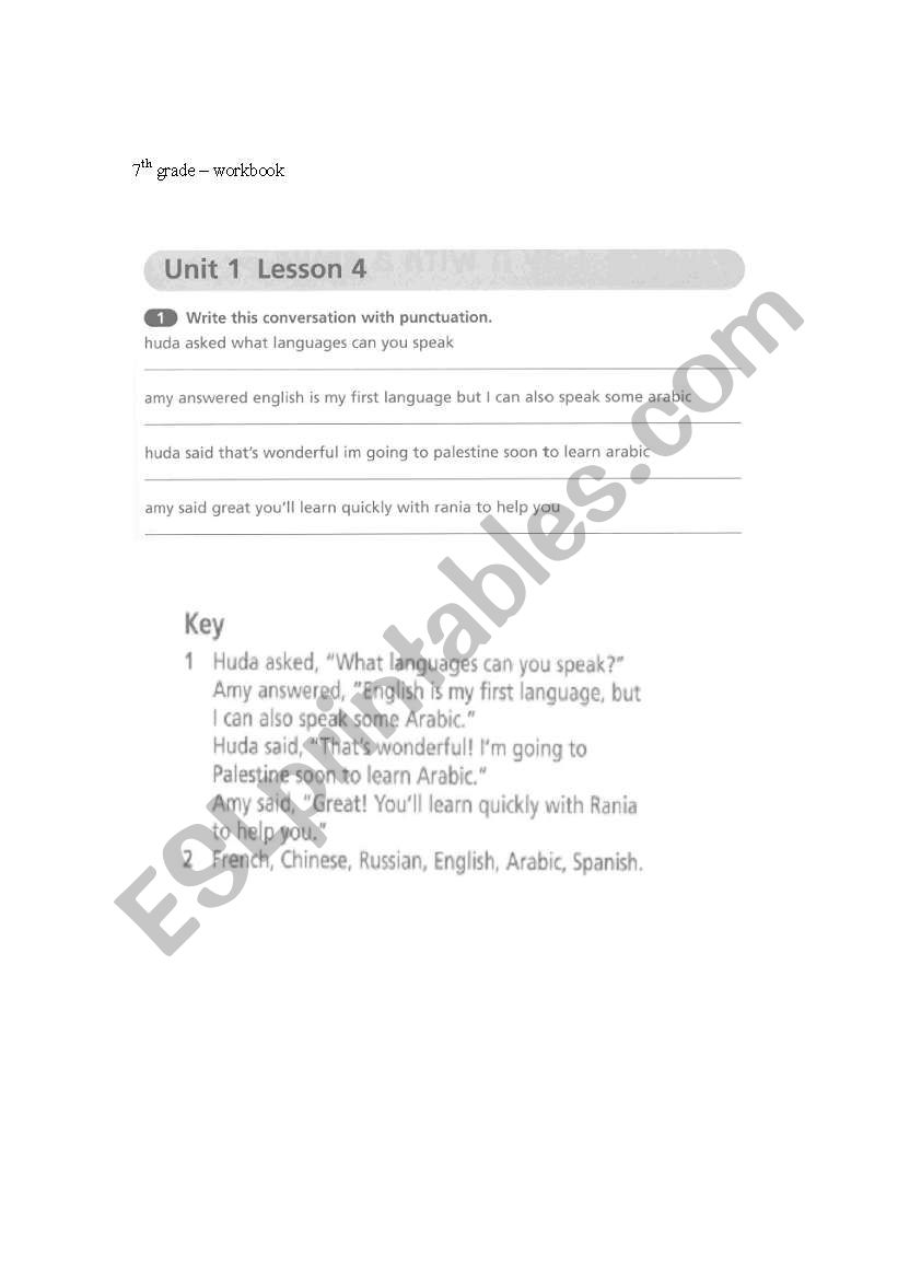 grammer worksheet