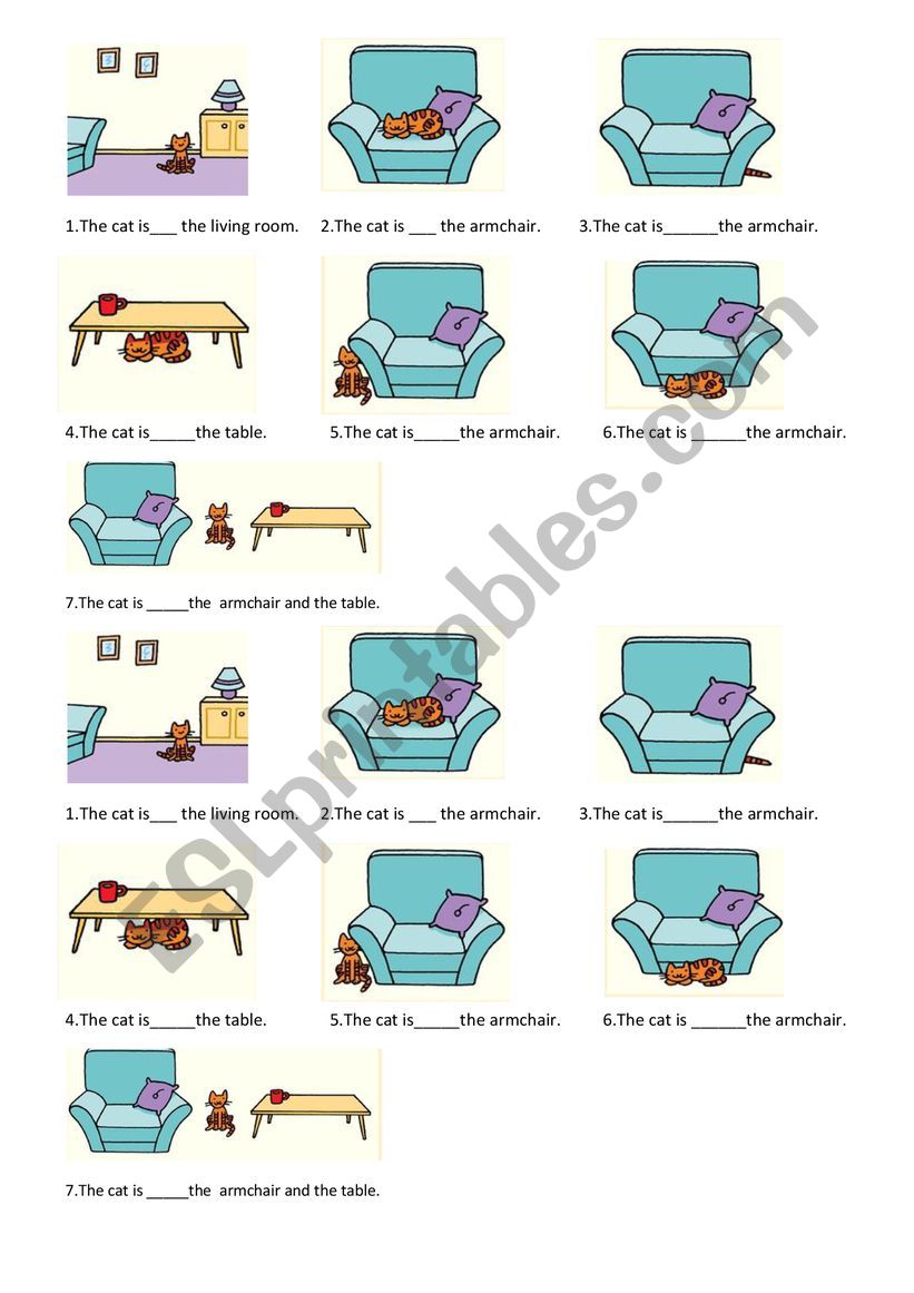 Prepositions of place worksheet