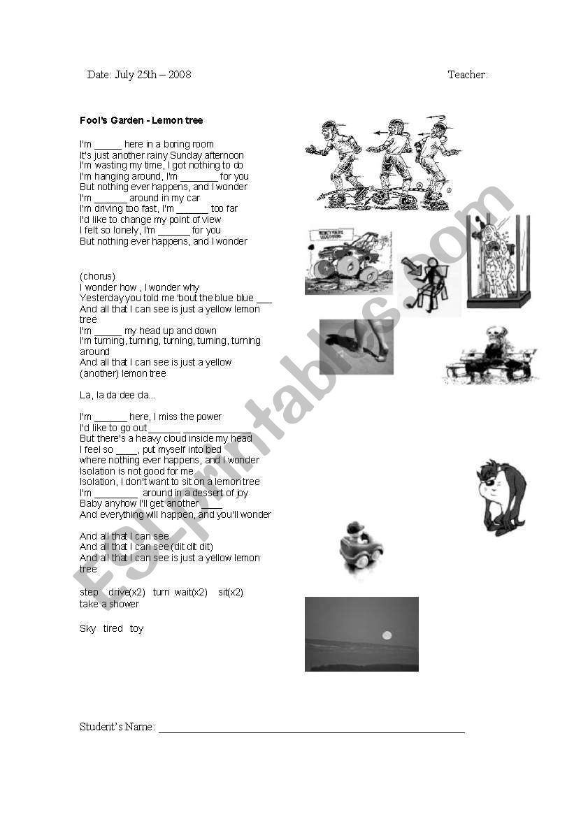 lemon tree worksheet