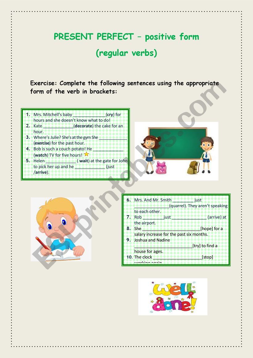 Present Perfect - positive form (regular verbs)