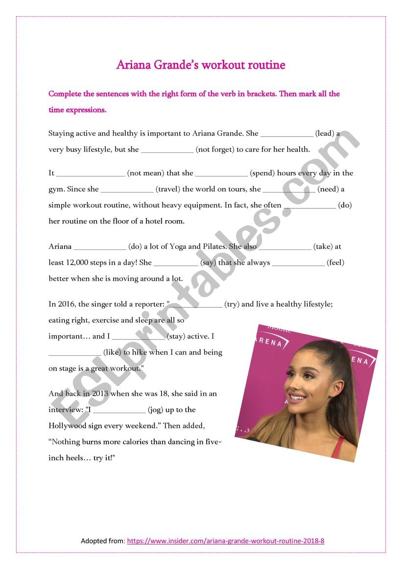 Ariana Grandes workout routine 