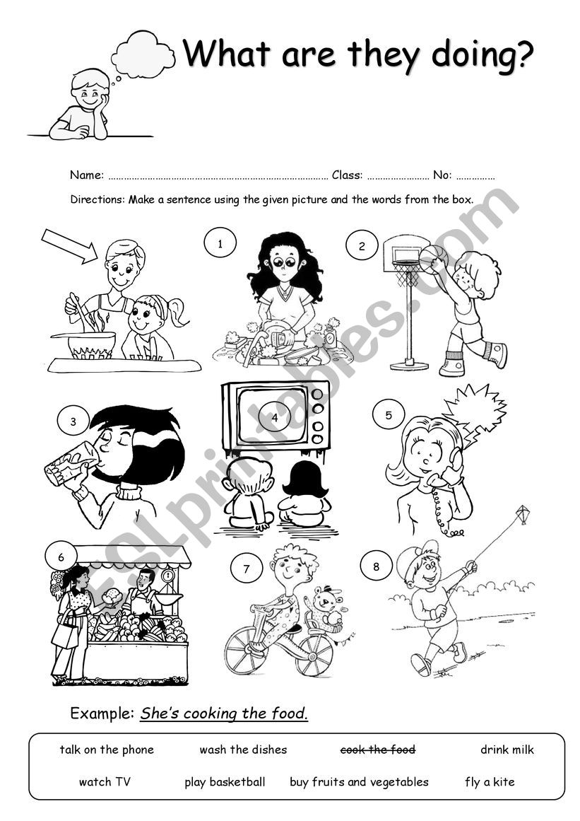 What are they doing? worksheet