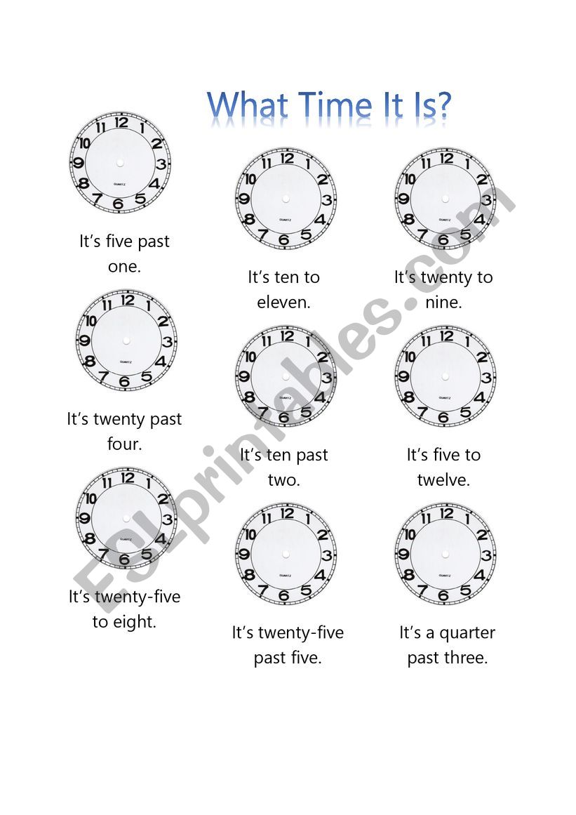 What Time It Is? worksheet
