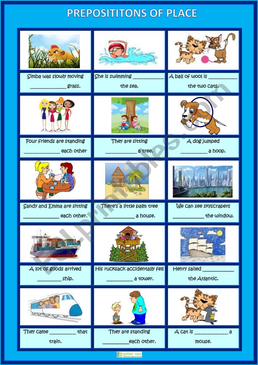 Prepositions worksheet