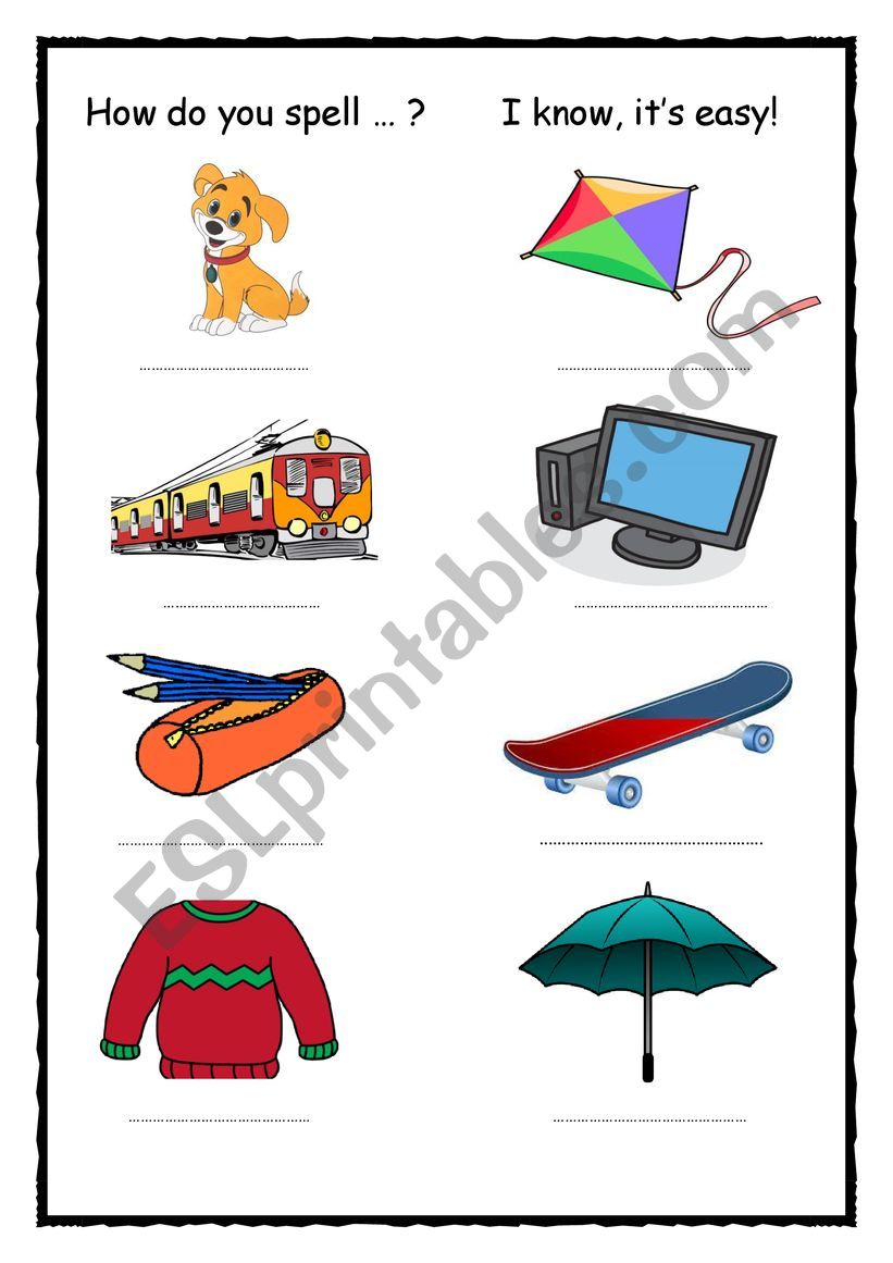 Word Spelling Worksheet  worksheet