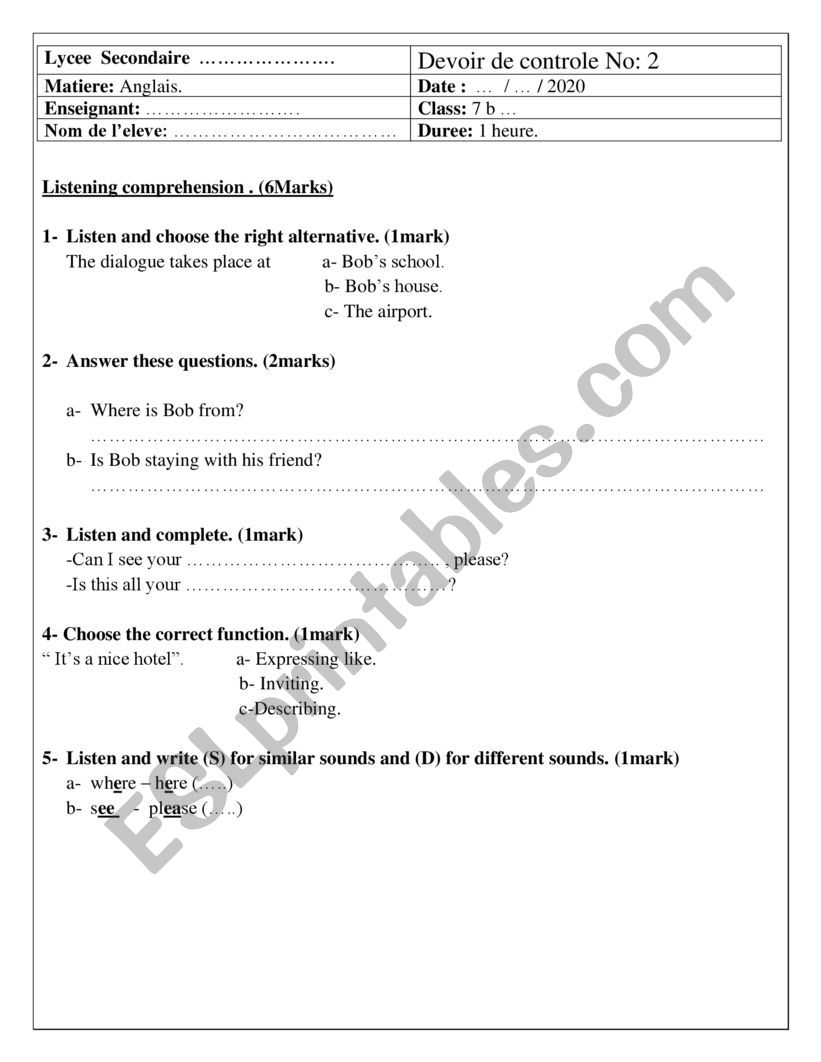 7th midterm test 2 worksheet