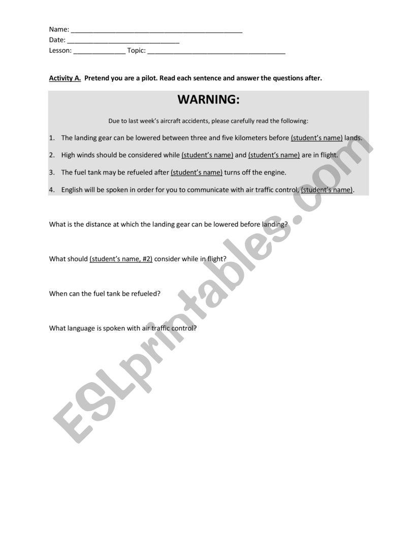 worksheet passive form
