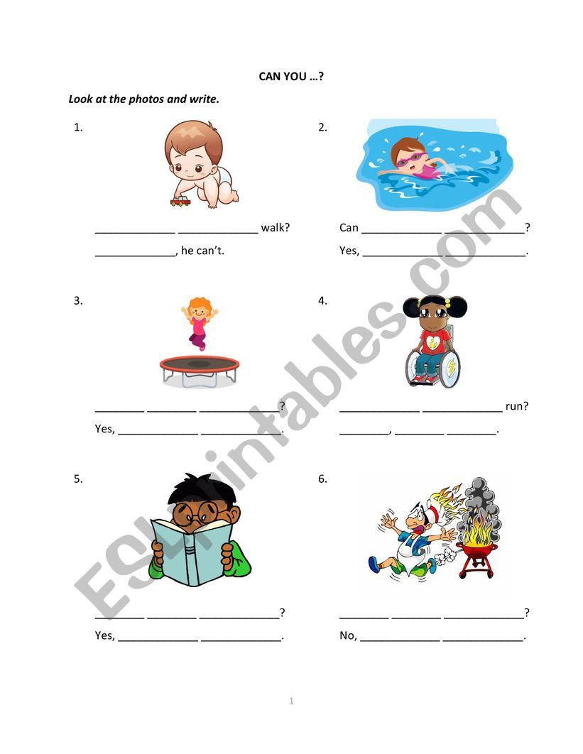 Can you...? worksheet