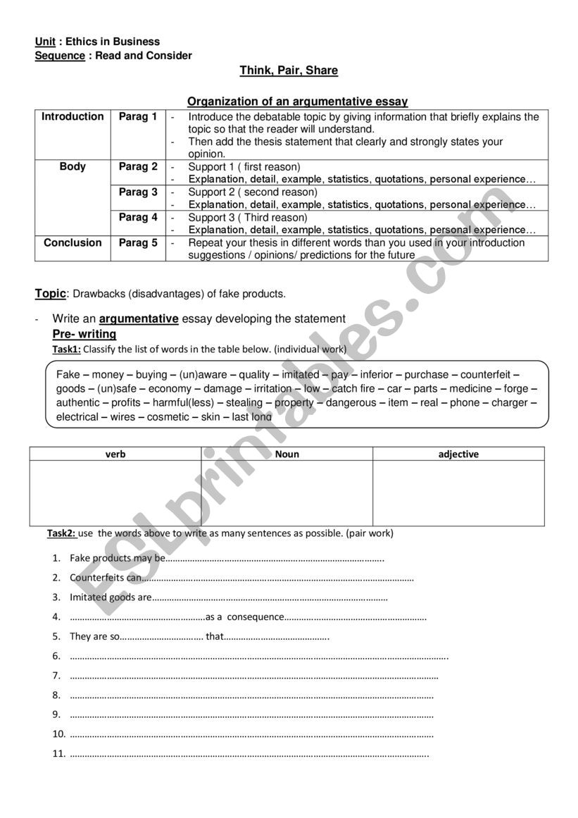 Cause effect  worksheet