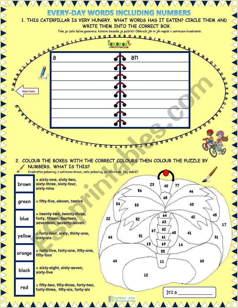 Basic vocabulary worksheet