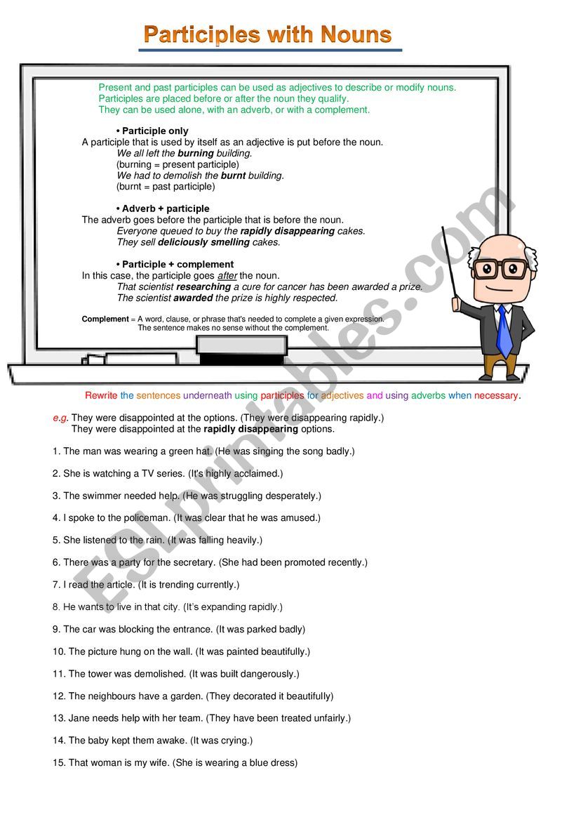 participles-with-nouns-esl-worksheet-by-spinney