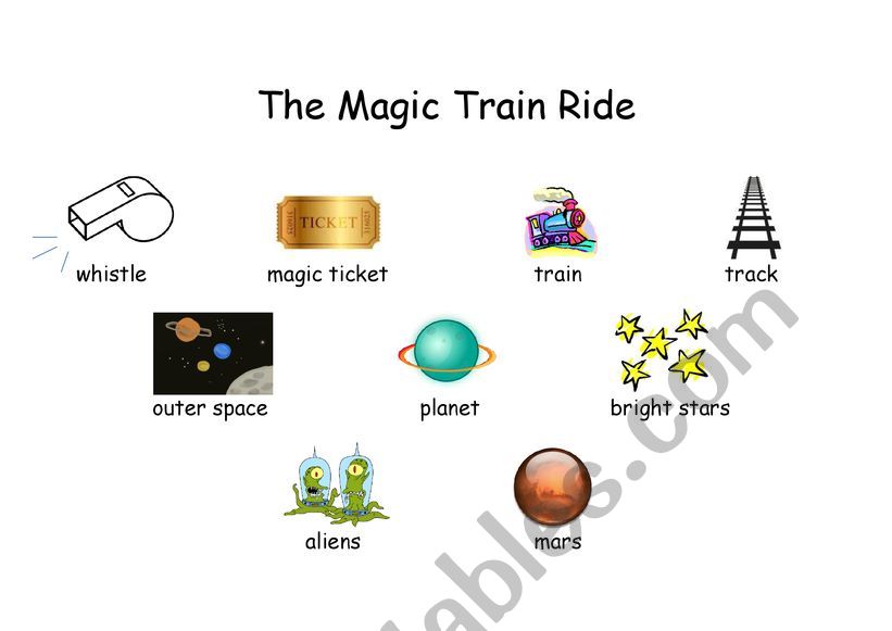 The Magic Train Ride Story word mat