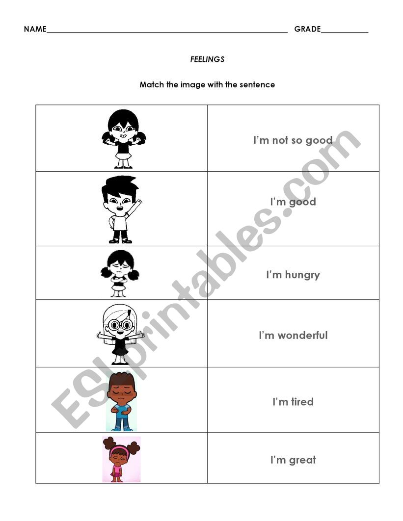 Feelings worksheet