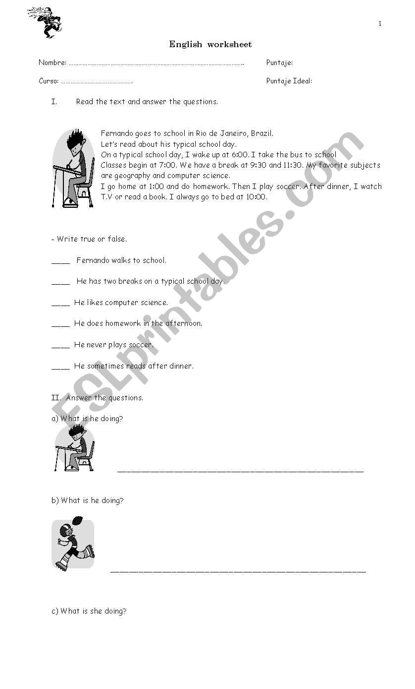 present continuous worksheet