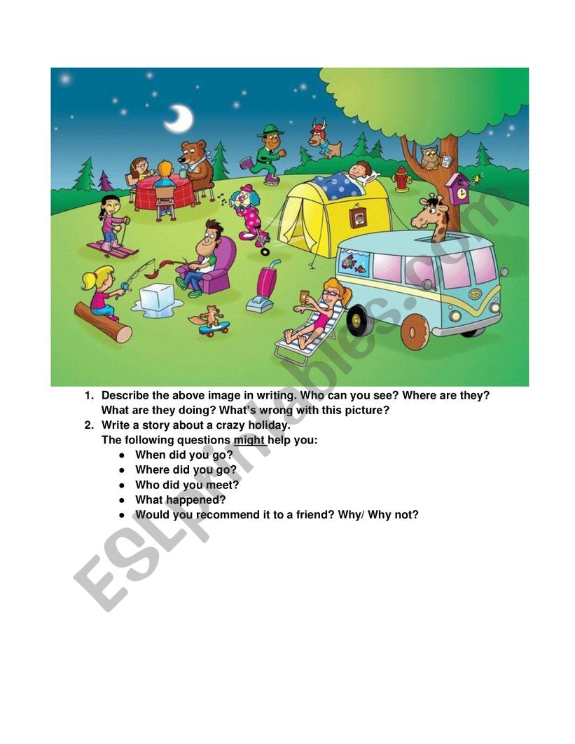 Describing an image and Story Writing task (5) - ESL worksheet by ...