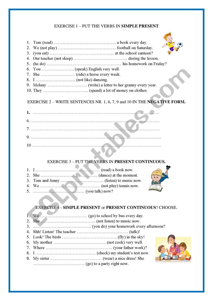 Simple present Versus present continuous