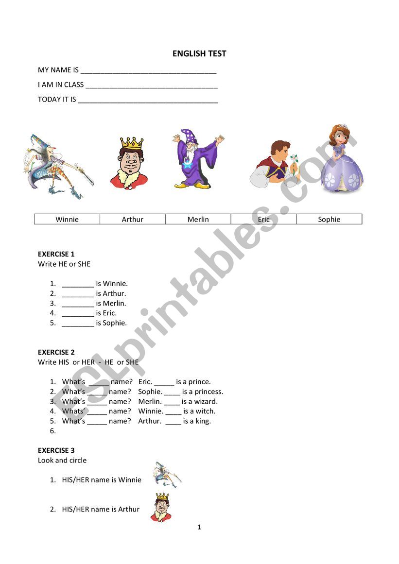 Fantasy world worksheet