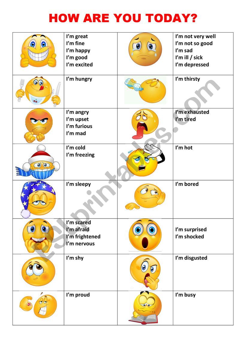 How are you today? worksheet