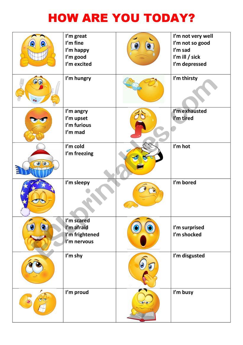 How are you today? worksheet