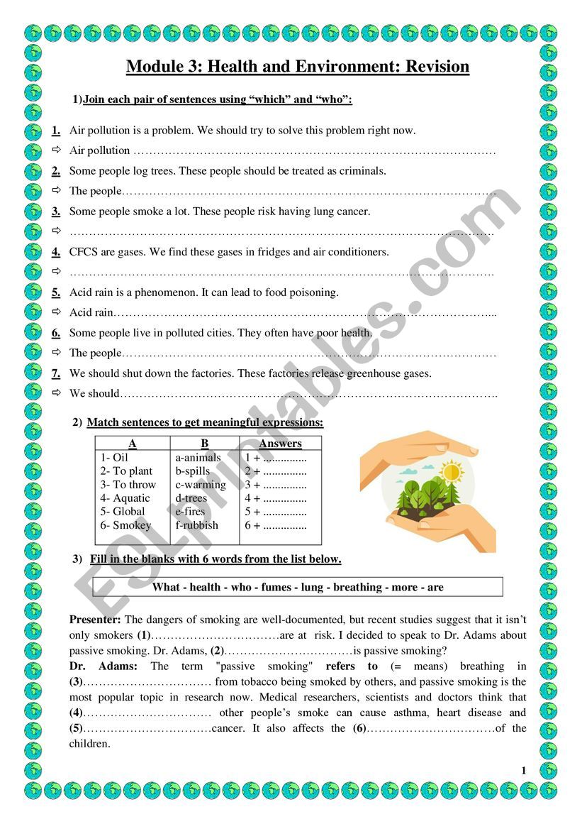 Module 3: Health and Environment Revision (9th Form)