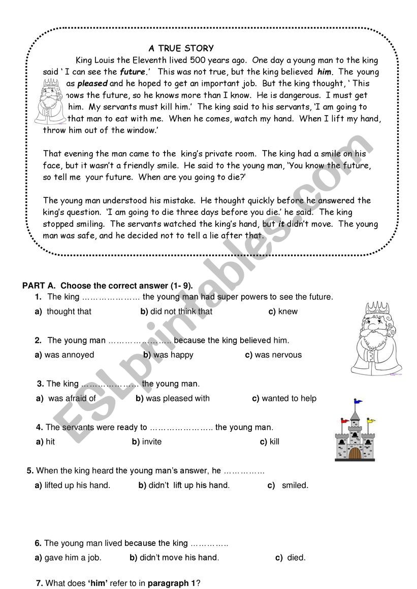 A true story  worksheet