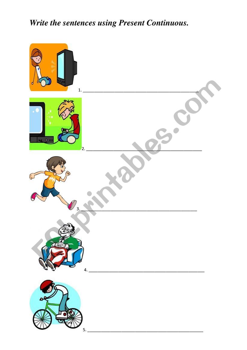 Present Continuous  worksheet