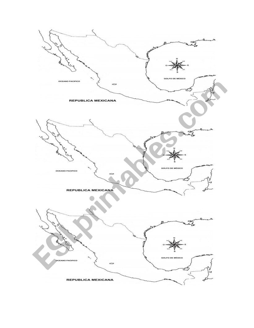 mexicos  map worksheet