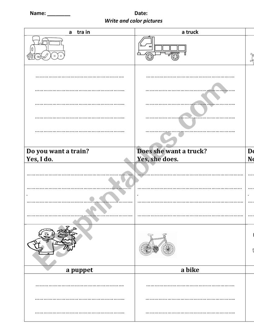 Writing practice for kids worksheet